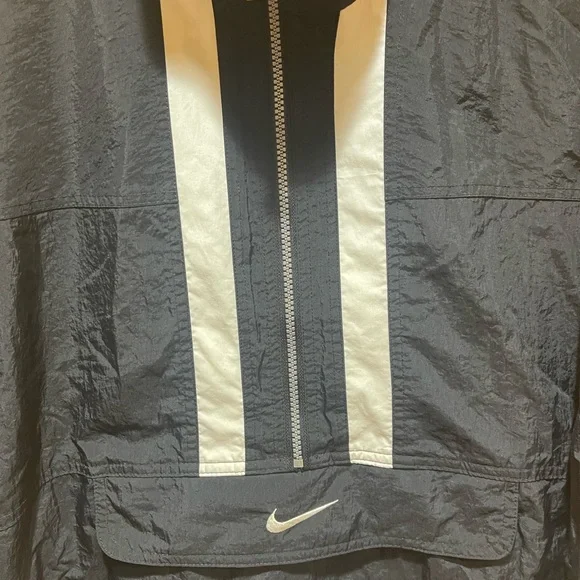 Vtg 90s Nike Center Swoosh Windbreaker Jacket 1/4 Zip Pullover Black Sz XL - Picture 10 of 10